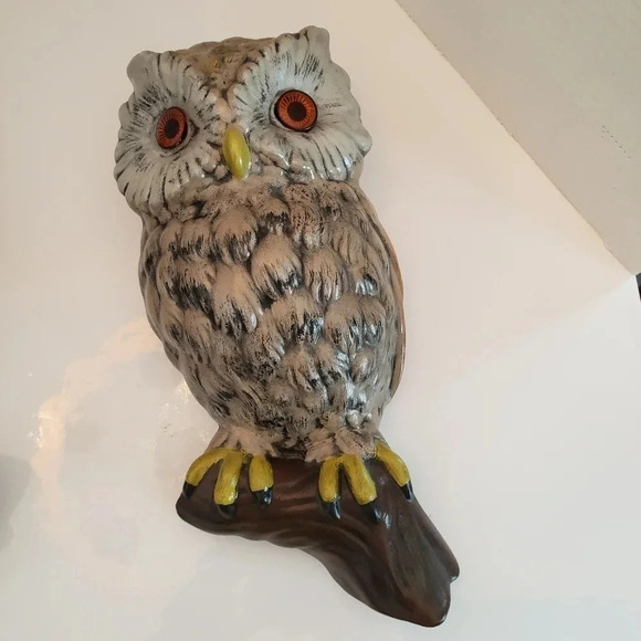 Vintage  Ceramic Handpainted Set of 3 Owls+1 Branch. - Picture 3 of 14
